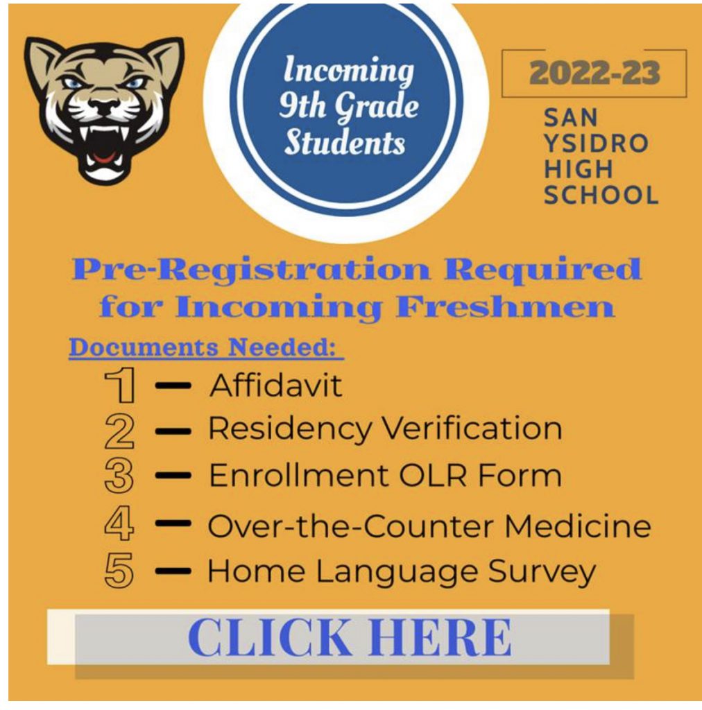 San Ysidro High School 9th student requirements